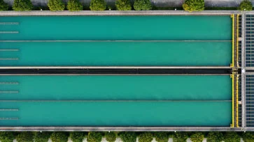 A sewage treatment plant, wastewater