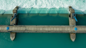 A dam, drinking water